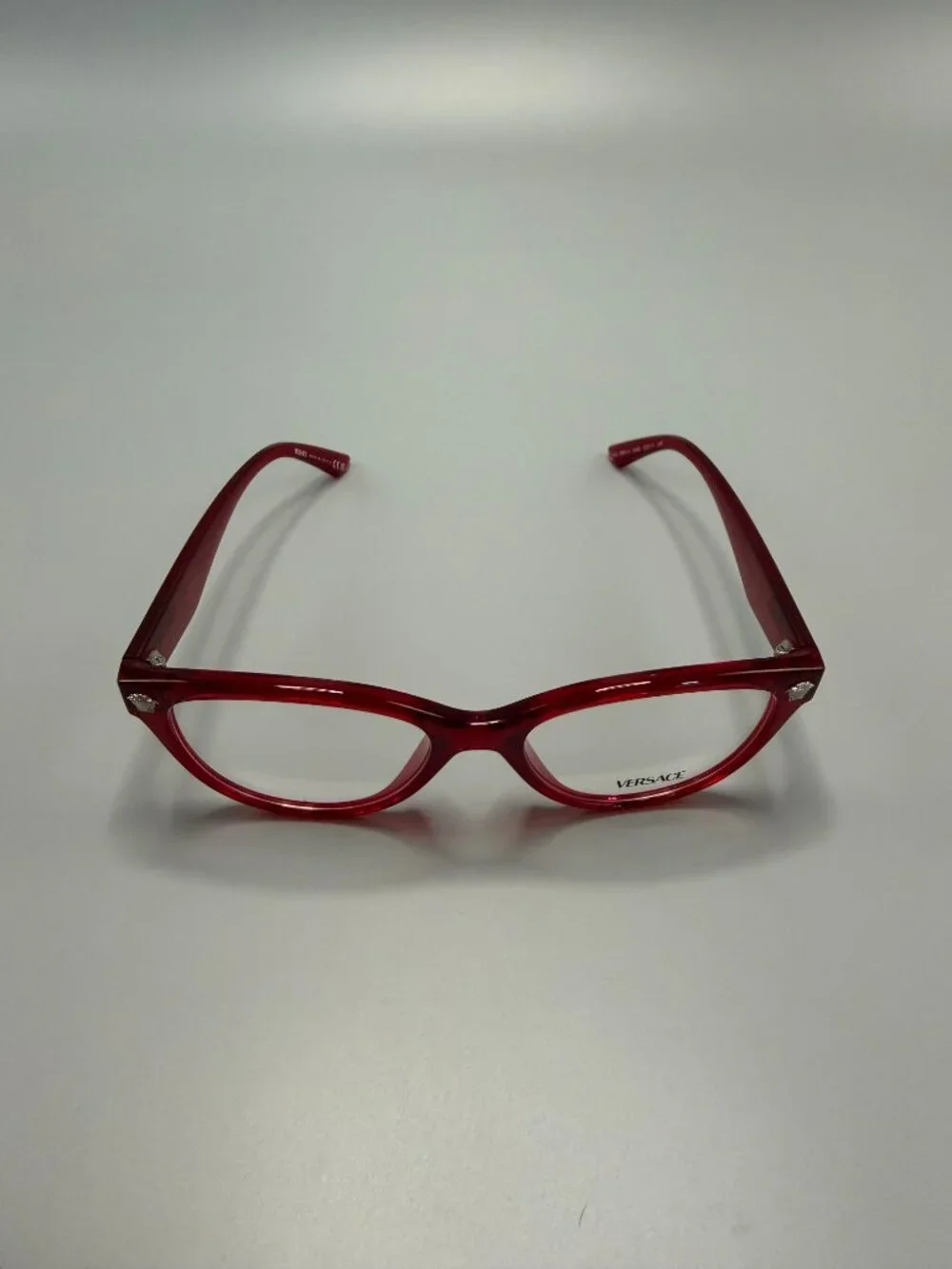 Versace Red Designer Eyeglass Frames Medusa Logo New Demo